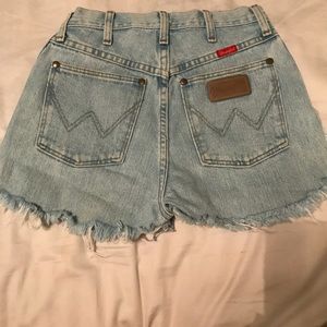 High waisted denim shorts